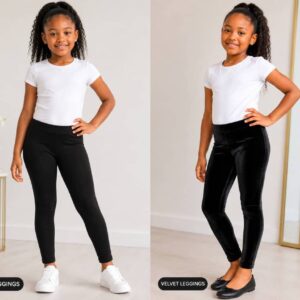 Velvet/plain in 1 kids leggings